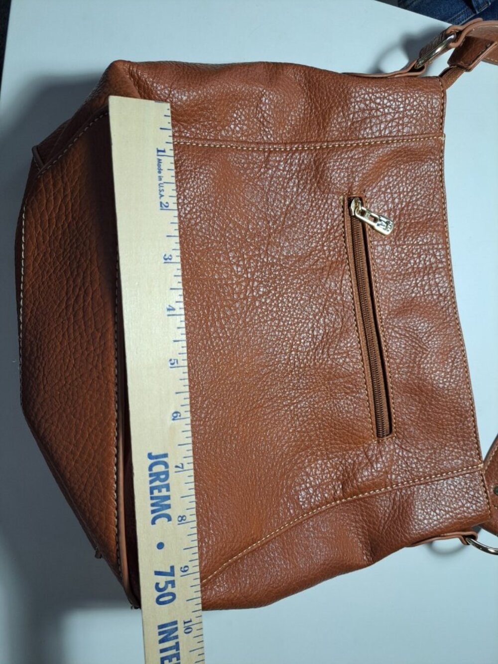 Montana West Select Pebbled Leather Hobo Shoulder Bag Purse Gold Hardware Brown - Picture 13 of 16